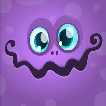 Funny cartoon monster character. Illustration of cute and happy alien creature for Halloween party decoration or package design vector