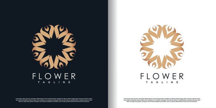 flower logo design with creative concept premium vector