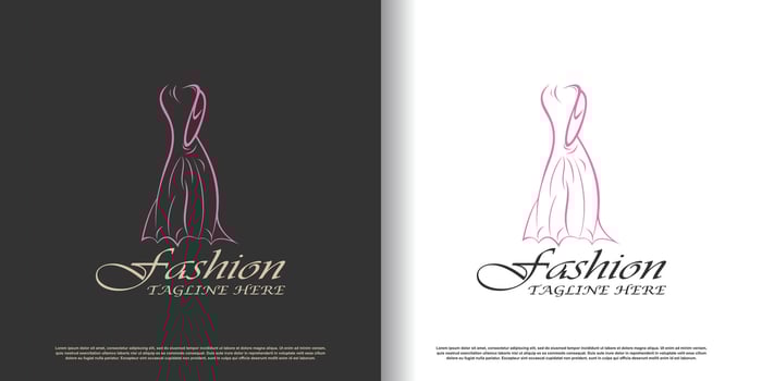 fashion logo design template with creative concept premium vector