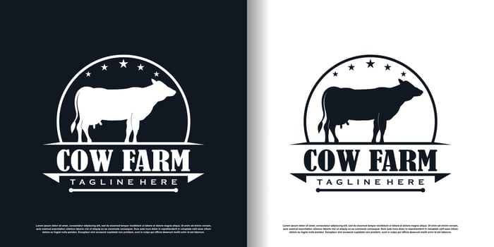 Cow logo design for business Premium Vector