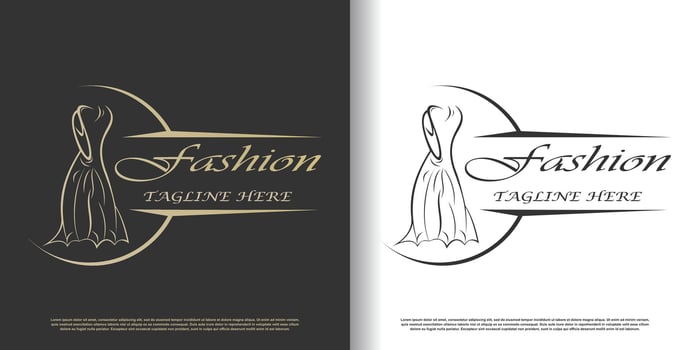 fashion logo design template with creative concept premium vector