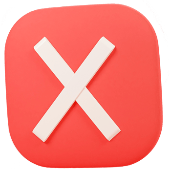 3d rendering of red cross mark png