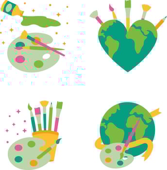 World art day element vector for design decoration. Vector illustration