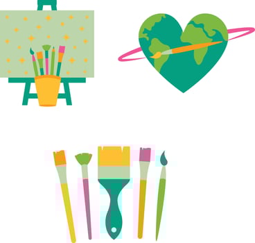 World art day element vector for design decoration. Vector illustration