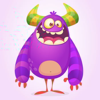 Funny cartoon monster. Vector illustration