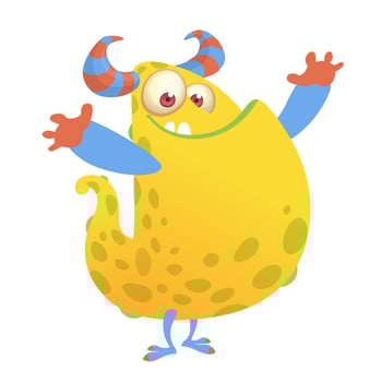 Funny cartoon monster. Vector illustration