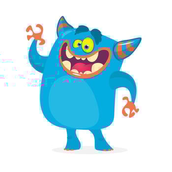 Funny cartoon monster. Vector illustration