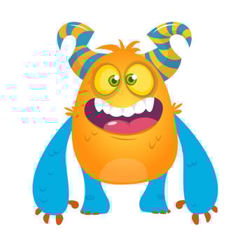 Funny cartoon monster. Vector illustration