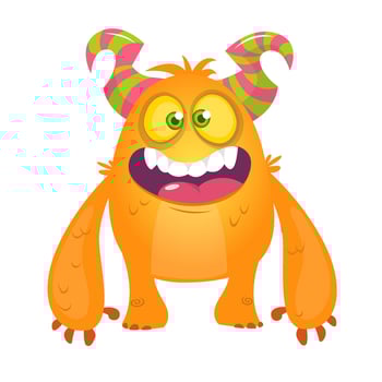 Funny cartoon monster. Vector illustration