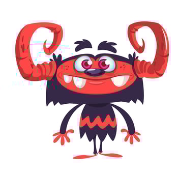 Funny cartoon monster. Vector illustration