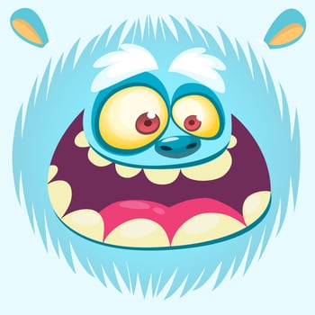 Cartoon monster face. Vector Halloween monster avatar