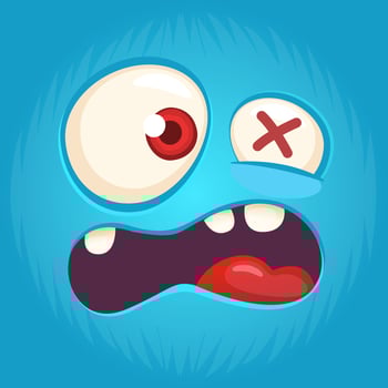 Cartoon monster face. Vector Halloween monster avatar