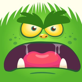 Cartoon yeti bigfoot face. Vector illustration of sasquatch avatar