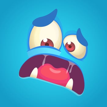 Cartoon monster face. Vector Halloween monster avatar