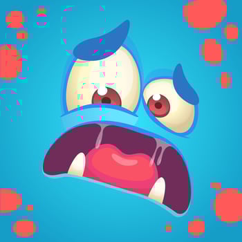 Cartoon monster face. Vector Halloween monster avatar
