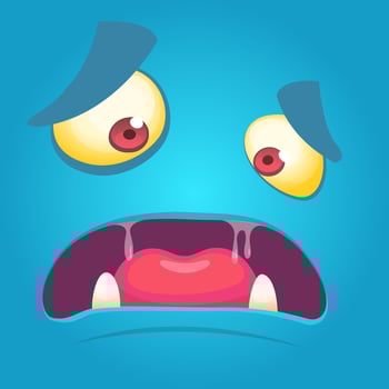Cartoon monster face. Vector Halloween monster avatar