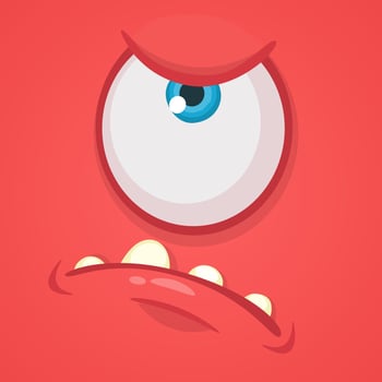 Cartoon monster face. Vector Halloween monster avatar