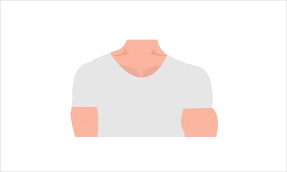Male Cleavage Young boy torso jacked chest closeup muscular body vector