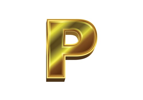 3d golden letter. Luxury gold alphabet on white background vector
