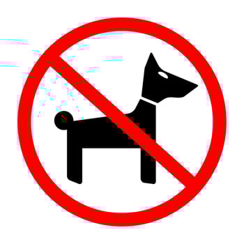 No pet allowed sign. No animal allowed icon. vector