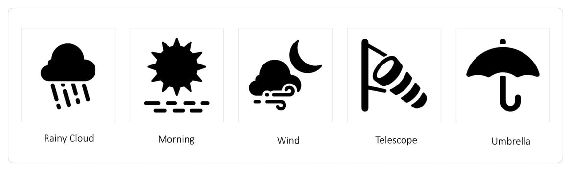 rainy cloud, morning and wind vector
