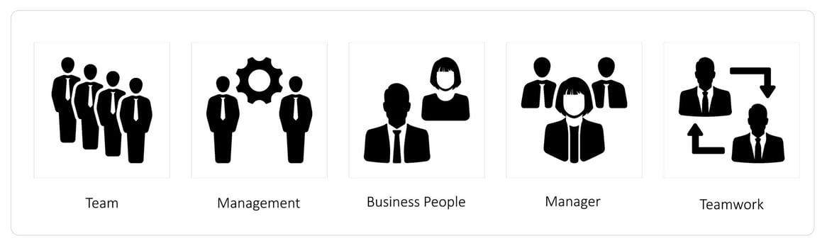 team, management and business people vector