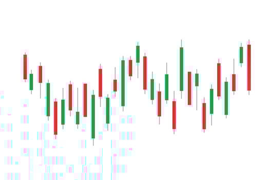 Stock market bar graph, candlestick chart, finance trade data, vector illustration.