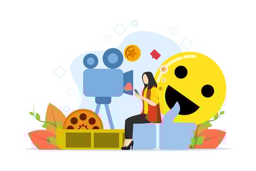 online communication, channel management, social network, chat, video, news, messages, website, find friends, mobile web graphics, colorful vector illustration on a white background.