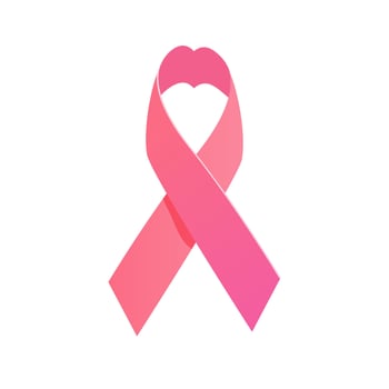Pink ribbon symbol of female breast and uterus cancer vector