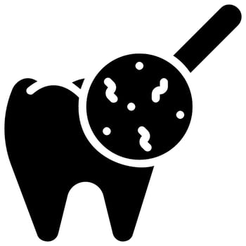 tooth microbe vector glyph icon