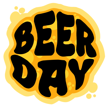 beer day typography background yellow beer with soda for commercial or other png