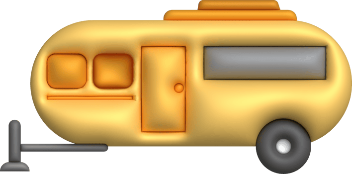 3d illustration camping caravan cars and trailers vehicles of travel caravans for camper. png