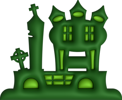 3D illustration. Halloween castle. with grave png