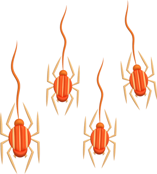 3d illustration. Halloween spiders and cobwebs. png