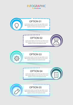 Vector Infographic modern graphic template with icons and 5 options