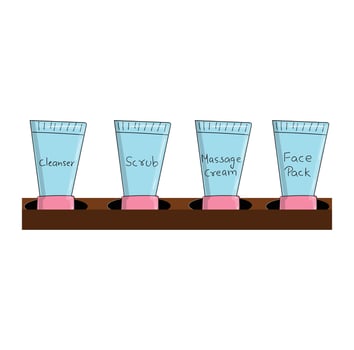 Facial Products Set Hand Drawn Illustration Free Vector