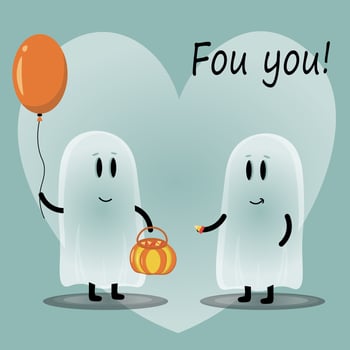 An illustration with cute ghosts for the Halloween holiday. Ghosts with sweets vector