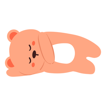 hand drawing cute cartoon bear sleeping png