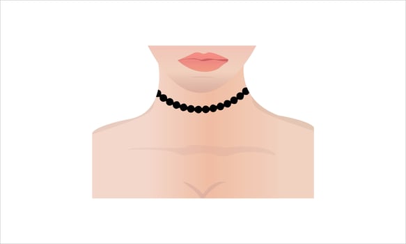 Elegant Female with black beaded choker necklace vector