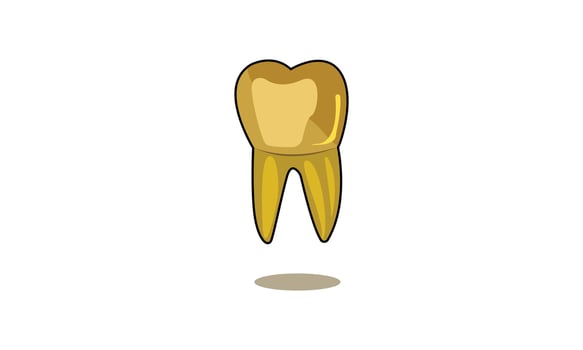 Golden Crowning On Molar Teeth vector