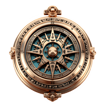 classic compass isolated on transparent background ,generative ai png