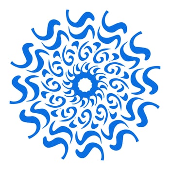 Blue color ethnic mandala patern design illustration. Perfect for logos, icons, stickers, tattoos, design elements for websites, advertisements and more. vector