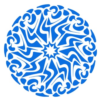 Blue color ethnic mandala patern design illustration. Perfect for logos, icons, stickers, tattoos, design elements for websites, advertisements and more. vector