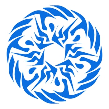 Blue color ethnic mandala patern design illustration. Perfect for logos, icons, stickers, tattoos, design elements for websites, advertisements and more. vector