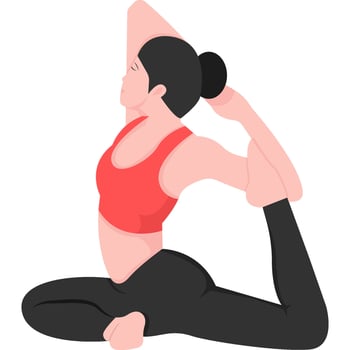 King yoga pose asana vector