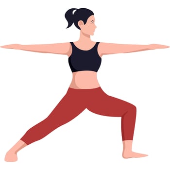 warrior yoga pose asana vector