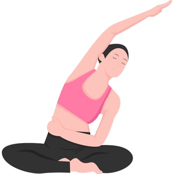 Seated yoga pose asana vector