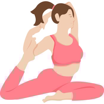 King yoga pose asana vector