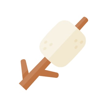 Marshmallow skewers. Campfire activities for hikers Roasted marshmallow until sticky vector