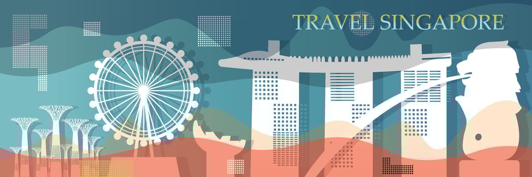 Business brochure modern design tourism to singapore. vector